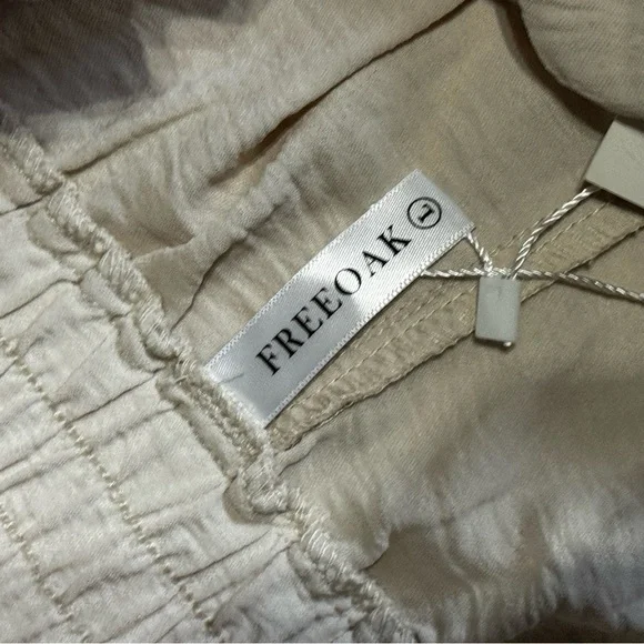 FREEOAK Beige Wide-Leg Paperbag Pants — Size S (NWOT) - Picture 5 of 7